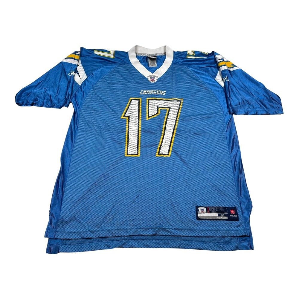 San Diego Chargers Football Jersey Mens XL Blue NFL Reebok Rivers 17 Authentic